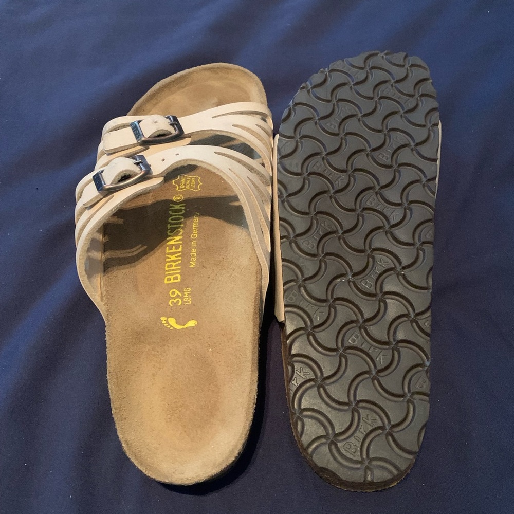 2 Strap Cream Birkenstock Sandals 39